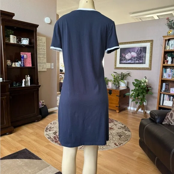 Tommy Hilfiger blue & white short sleeve dress-size M - Picture 9 of 10